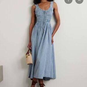 NWT Doen Emmaretta Dress Blue Navy Gingham Small S